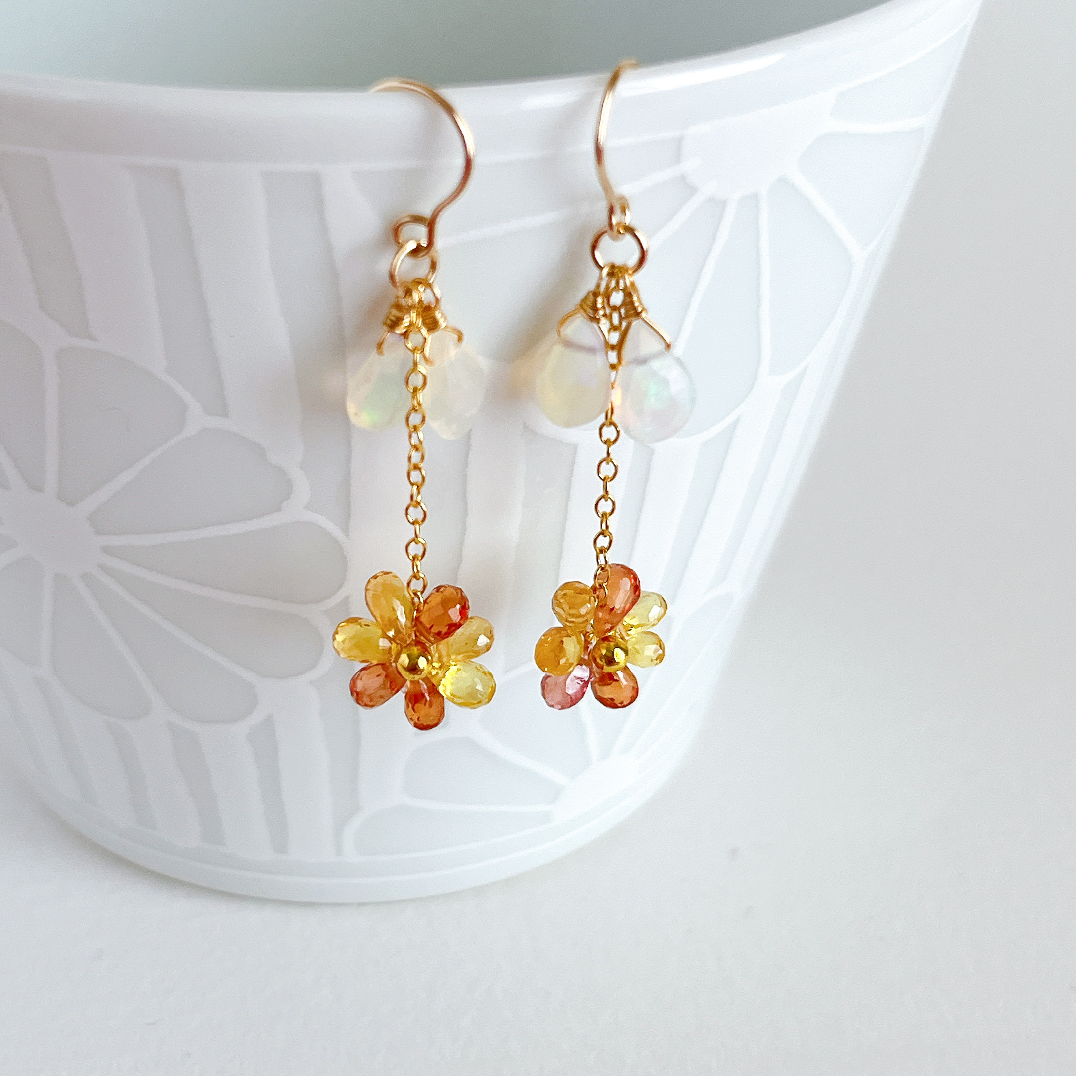 サファイアの小さなお花　14kgf製　送料無料　パーツ選べます♪