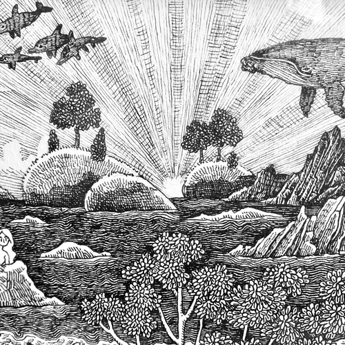 鉛筆画 スイス風景 A5サイズ 鉛筆画 スイス風景 A5サイズ 鉛筆画