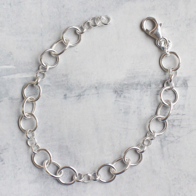 SV925製ブレスレット デザイン甲丸チェーン 1ヶ 0020303SVL17