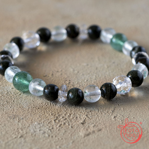 ★特選一石④★お守り♦【メノウデンドリッククォーツ原石♣ブレスレット♠】P付♥ ☆特選一石④☆お守り♢【メノウデンドリッククォーツ原石