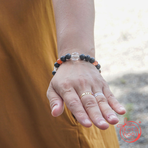 天然石　お守り　ブレスレット お守り ブレスレット＊天然石 紅桜瑪瑙 桜木玉 数珠ブレス 恋愛運