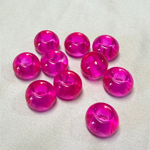 10個 大穴 ガラス ビーズ ロンデル 15x10mm ビーズ ギルドバイピー