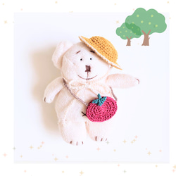 ぬいぐるみ用】フリフリ帽子2つセット（赤＆青の花） ひもを通