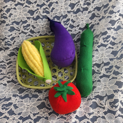 原画　夏野菜3枚セット 9ac994d5632610d8d7b0dac28c7fc5