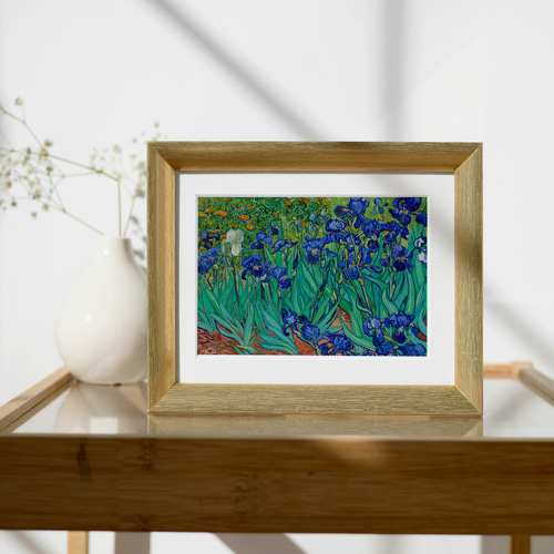 アイリスの花絵画アートポスター☆ゴッホ菖蒲ボタニカル風景画