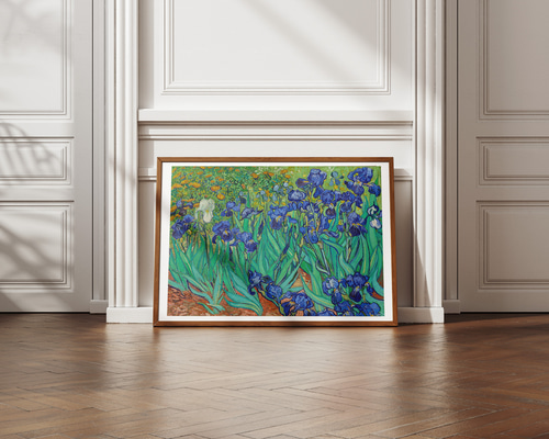 アイリスの花絵画アートポスター☆ゴッホ菖蒲ボタニカル風景画おしゃれ