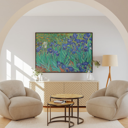 絵画 アートポスター 静物画 黄菖蒲 アイリス