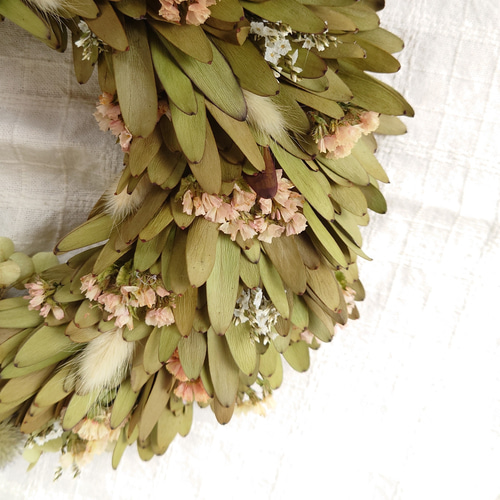 リューカデンドロンとスターチスのリース ドライフラワー FLOWERSTORY