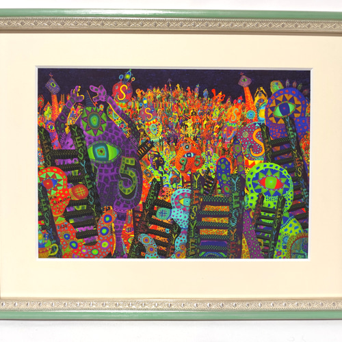 生と死と孤独な民衆 高見沢耳のジクレー版画作品 一点物の版画