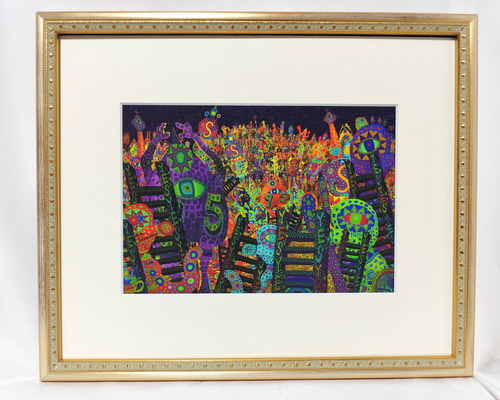 生と死と孤独な民衆 　高見沢耳のジクレー版画作品　一点物の版画作品です 生と死と孤独な民衆 高見沢耳のジクレー版画作品 一点物の
