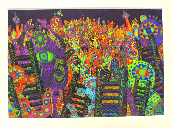 視線の中の幼児体験 高見沢耳のジクレー版画作品 一点物の版画