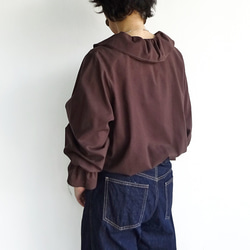 「ワケありな逸品H-1」ダブルラッフルカラーブラウス（ブラウン） 7枚目の画像