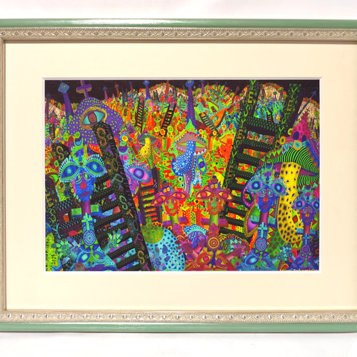 口から出すのは舌だけで良い 　版画作品1/1 絵画　芸術 口から出すのは舌だけで良い 高見沢耳の版画作品 1/1 絵画 芸術