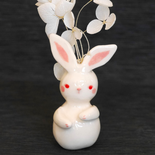 陶器 小さな お月見 6点セット】うさぎ 月 星 ミニ花瓶 小さい