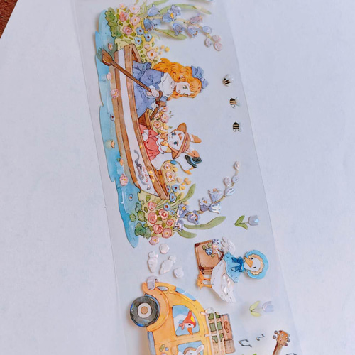 SALE⭐︎7×100cm 春ピクニック 海外シール PETテープ マスキング