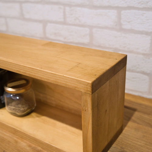 スパイスラック1段【キッチン収納/小物入れ/木製】 棚・シェルフ