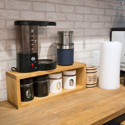 スパイスラック1段【キッチン収納/小物入れ/木製】 棚・シェルフ