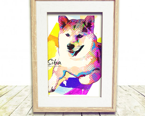 犬　絵 柴犬 犬 イラストインテリア アート インテリア雑貨 ポスト