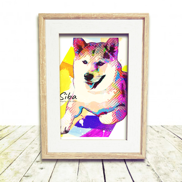 犬　絵 柴犬 犬 イラストインテリア アート インテリア雑貨 ポスト