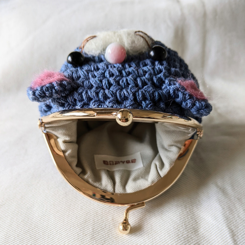 新発売！・にゃんこがま口・内布付き・選べるキーホルダーパーツ