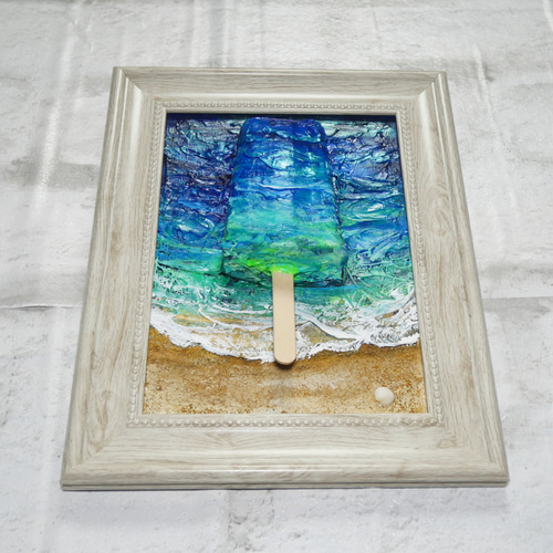 油絵 油彩 油彩画 絵 絵画【海雪の月の解けないアイスキャンディー】 油絵 油彩 油彩画 絵 絵画【海雪の月の解けないアイス