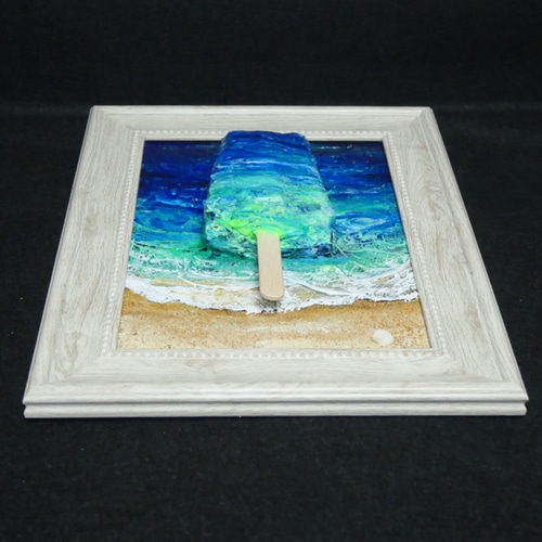 油絵 油彩 油彩画 絵 絵画【海雪の月の解けないアイス