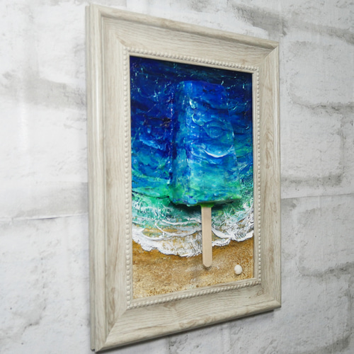 油絵 油彩 油彩画 絵 絵画【海雪の月の解けないアイス