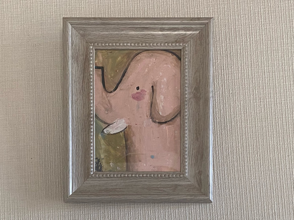 絵画。原画【可愛いピンクの象】 絵画 アカザ麦 通販 18073873｜Creema