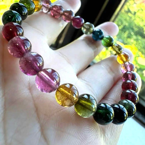 最高品質 トルマリン 宝石 ブレスレット 天然石 ブレスレット  