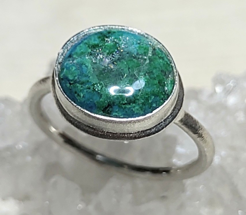 クリソコラ/マラカイトinクォーツ＊925 ring
