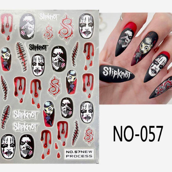 NT748 ネイルシール ハロウィン ジェイソン ロック 血液 傷 個性派