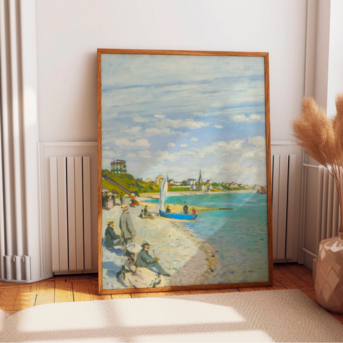 モネ アートポスター 海 ビーチ 風景画 夏 アンティークポスター 2枚