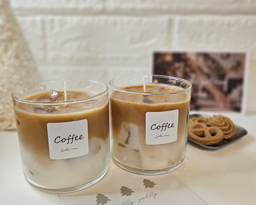 カフェラテキャンドル コーヒー の香り ソイキャンドル ハンドメイド 焚き火 カフェラテキャンドル コーヒー の香り ソイキャンドル