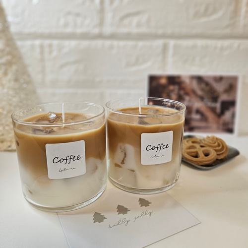 クリスマス限定】カフェラテキャンドル 挽きたてコーヒーの香り
