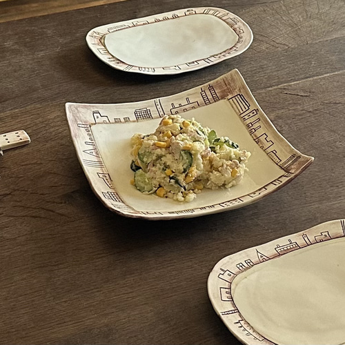 角皿(ビルディング) 大皿 深め皿 大皿 石黒いずみ 通販 18074406