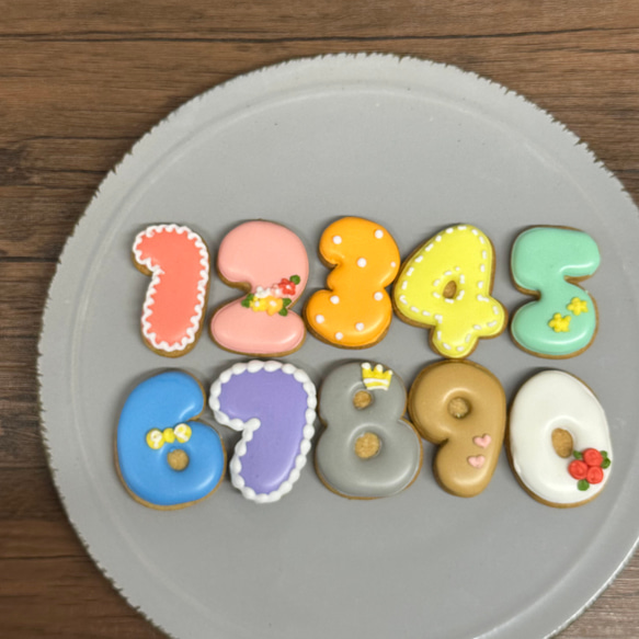 お誕生日やお祝いに！ぷっくり数字アイシングクッキー クッキー