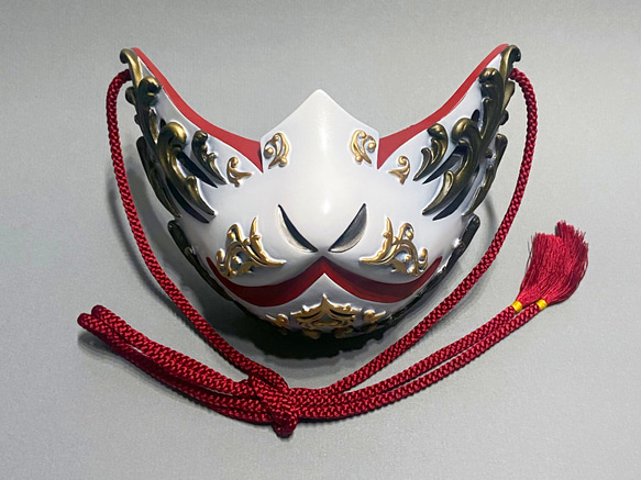 狐面Half Second Gothic Ver,（White×red） その他ファッション 朧