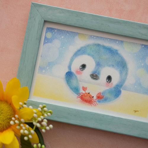 【原画】『グリヴォルト』（ペンギン　絵画　パステル画） 原画】『グリヴォルト』（ペンギン 絵画 パステル画）