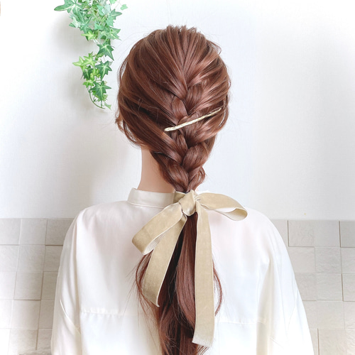 オーダーメイド♡ベルベットリボン♡ ベビーヘアクリップ ハンドメイド 秋冬 秋冬におすすめ♡ ベビーヘアクリップ ベルベット リボン