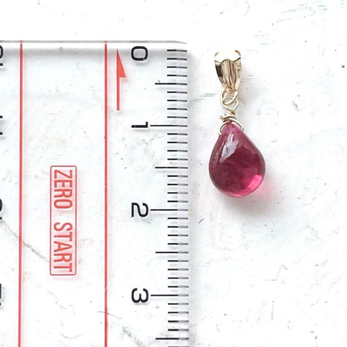 18K K18 ルビー ネックレス トップ 宝石質 刻印 ドロップ 18金 B