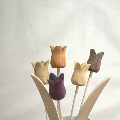 チューリップ 木製 ピック｜全6種類 花束 北欧 雑貨 母の日ギフト