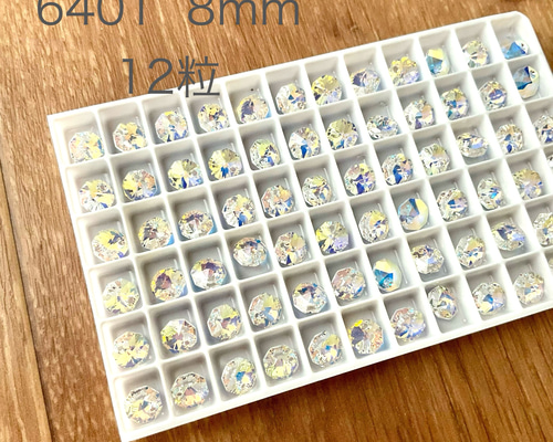 12粒】スワロフスキー オクタゴン 6401 8mm 1つ穴 クリスタル