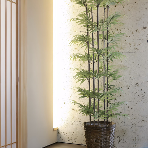 光触媒 人工観葉植物 ウォールグリーン フェイクグリーン 黒竹1.35m