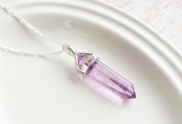 限定1点 ポイントネックレス ピンクフローライト ネックレス  