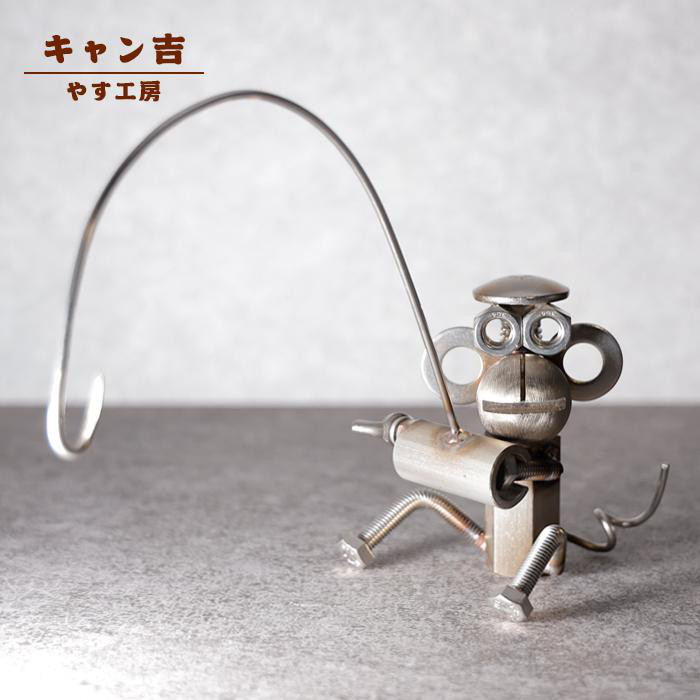 蚊取線香ホルダー おしゃれ「キャン吉」アイアンオブジェ 鉄製インテリア 手作り 雑貨 やす工房 yasu-301