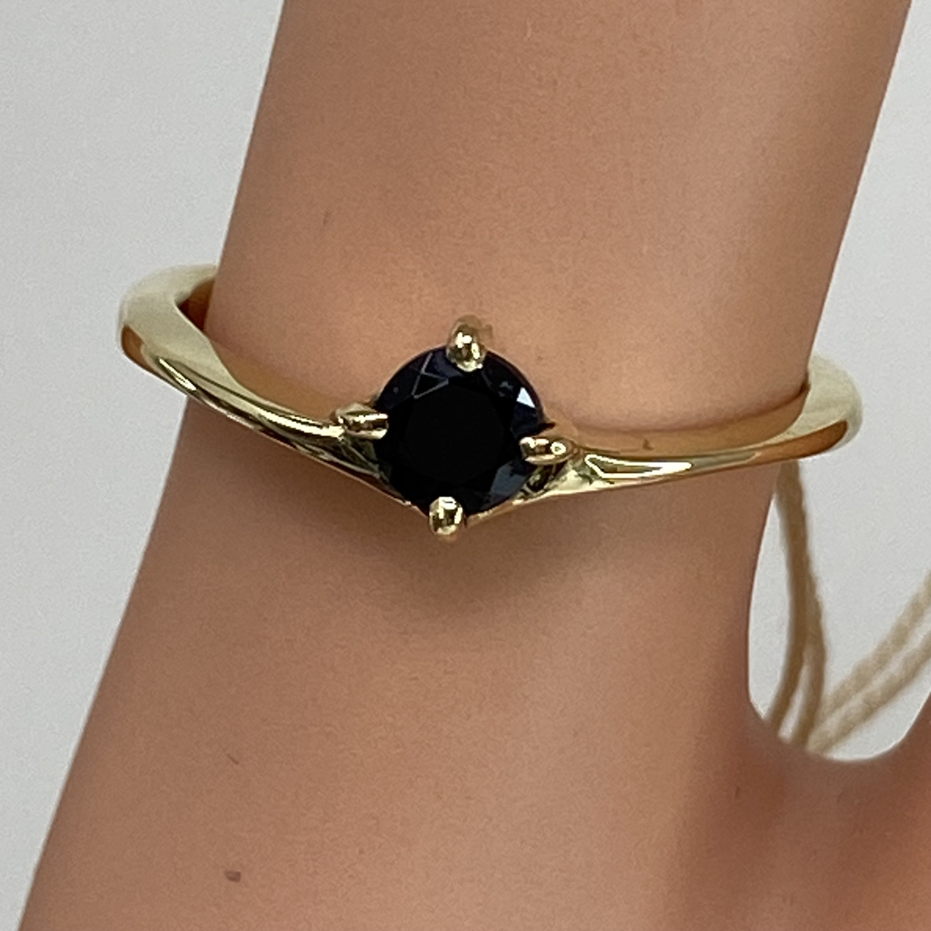 k18YG AU750 18金　天然ブラックダイヤモンド　0.36ct リング　10号