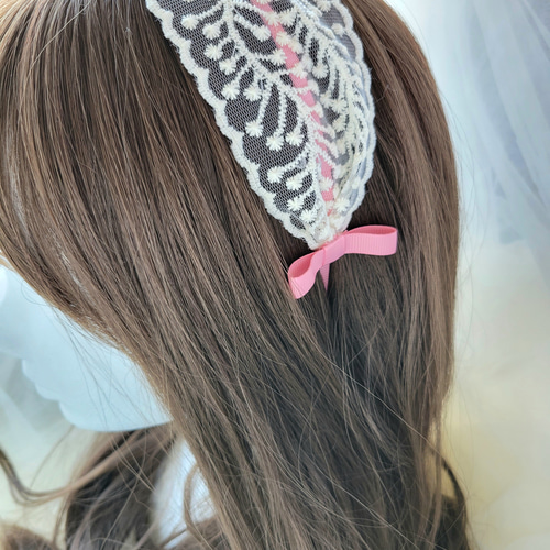 BABY レースリボンカチューシャ　ピンク フリフリリボンカチューシャ – レディースファッション通販の夢展望