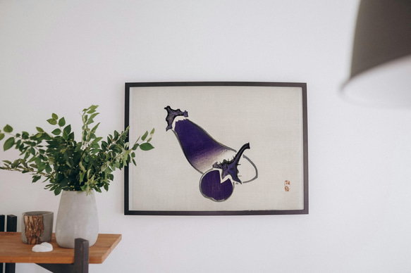 茄子の日本画インテリアポスターお正月ナス夏秋和室和モダン浮世絵昭和