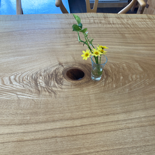 タモの木の一枚板のダイニングテーブル ダイニングテーブル きくら工房