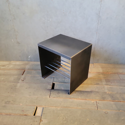 スツール 椅子 ベンチ アイアン おしゃれ シンプル 四角い 四角 黒皮